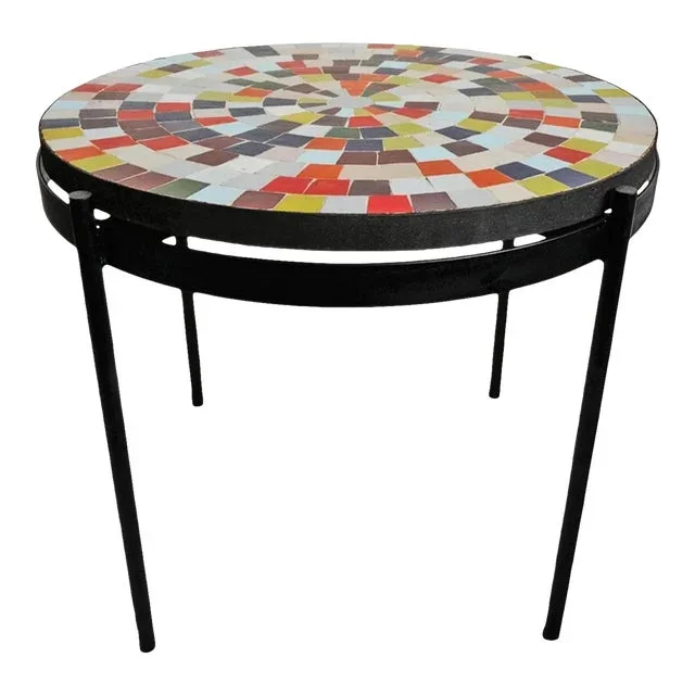 Outdoor Multi Color Mosaic Side Table