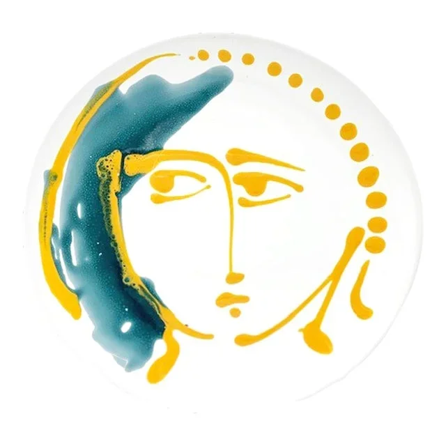Pablo Face Plate, Turquoise/Yellow