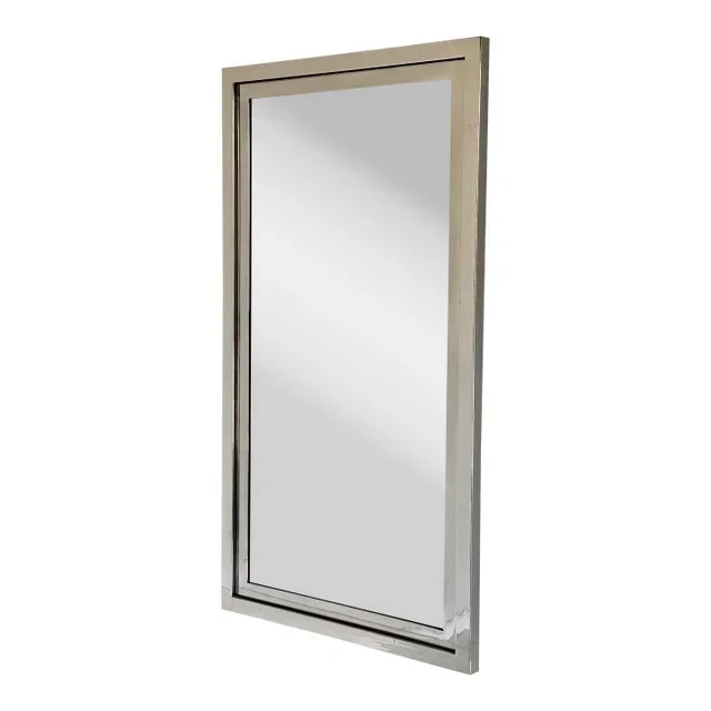 Pace Collection Modern Chrome Framed Mirror