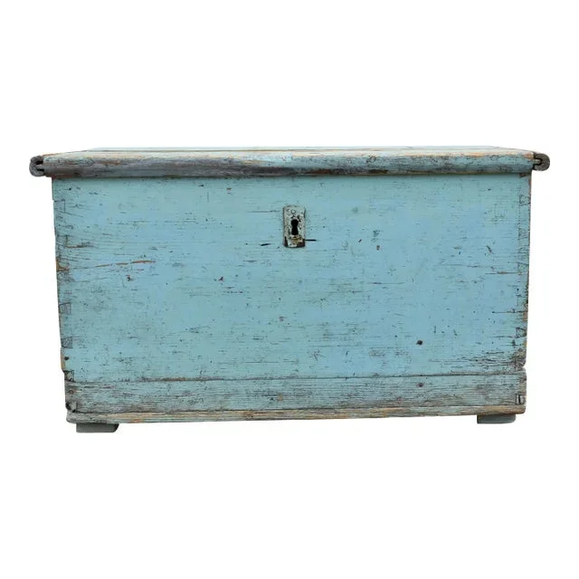 Painted Pine Trunk or Blanket Chest, Hungary, C. 1870