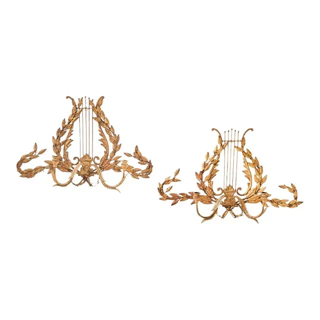 Pair of 19th Century Gilt-Metal Sconces of Neoclassical Inspiration
