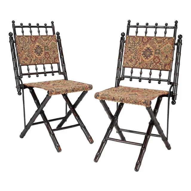 Pair of American Folding Camp Chairs, C. 1860-70