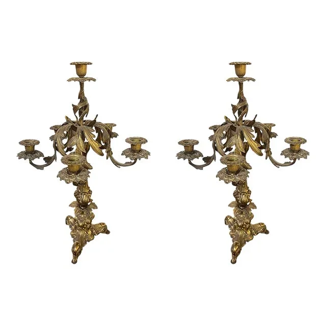Pair of Bronze Candlesticks