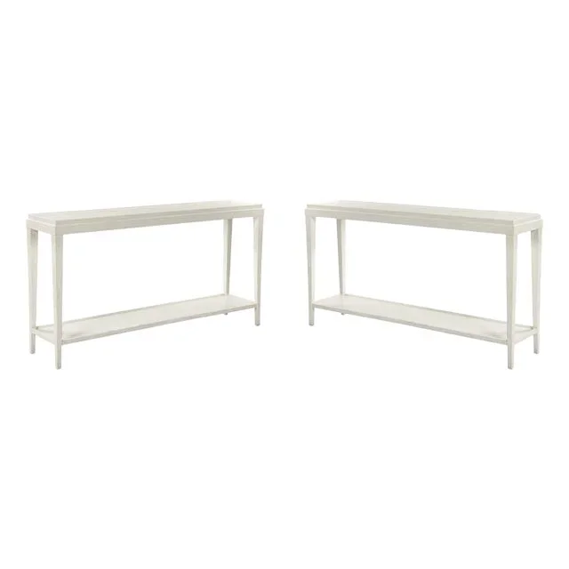 Pair of Classic Rustic Console Tables – White