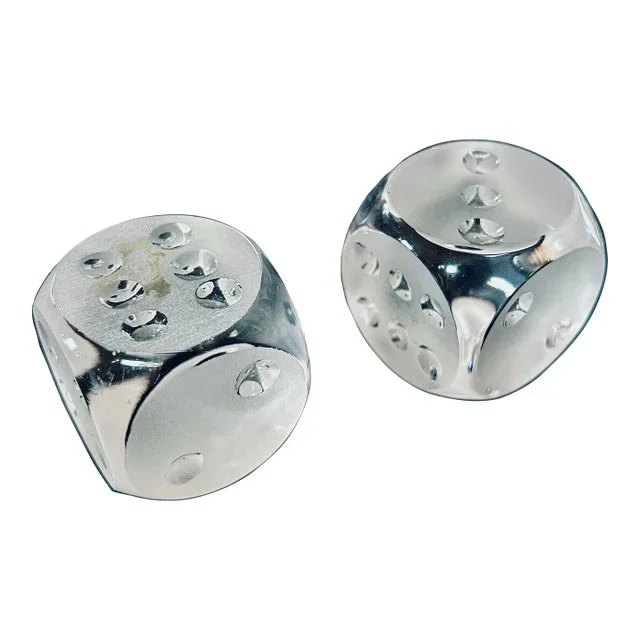 Pair of Glass 1.5” Dice Paperweights