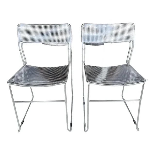 Pair of Italian Postmodern Sultana Stackable Chairs by Arrben