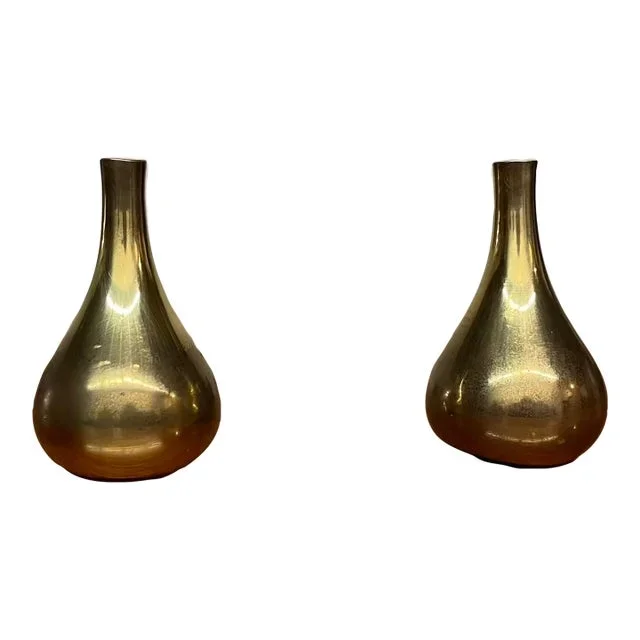 Pair of Jens Quistgaard Solid Brass Miniature Candle Holders for Dansk, Denmark