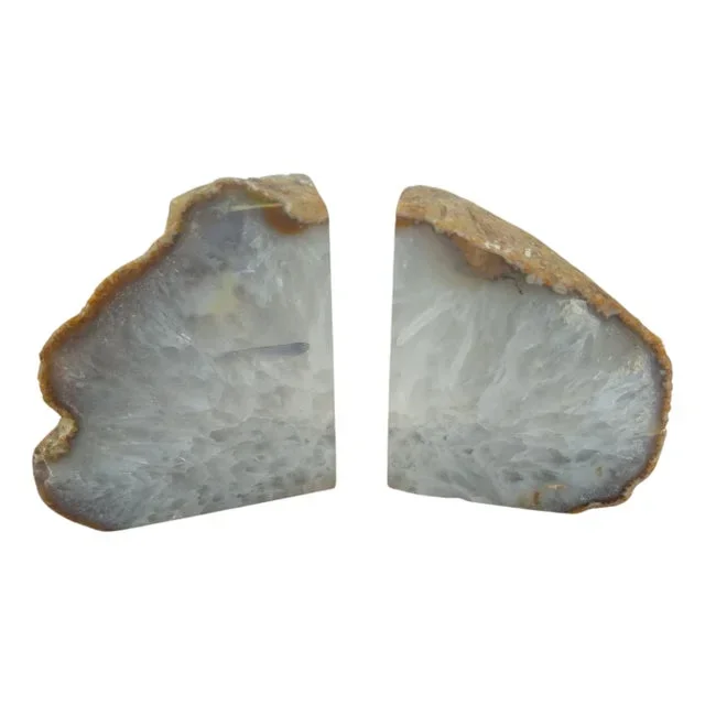 Pair of Late 20th Century Brazilian Agate Geode Crystalline Bookends