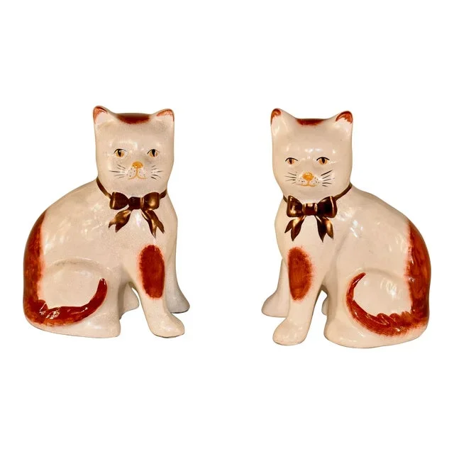 Pair of Staffordshire Cat Figures, Circa 1970
