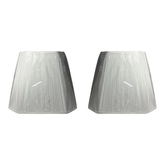 Pair of Vintage 1980s Pleat Octagonal Shades (Covered)