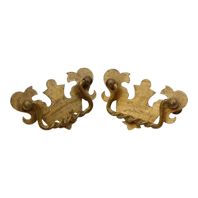 Pair of Vintage 3.75 In. Brass Bail Dresser Drawer Pulls