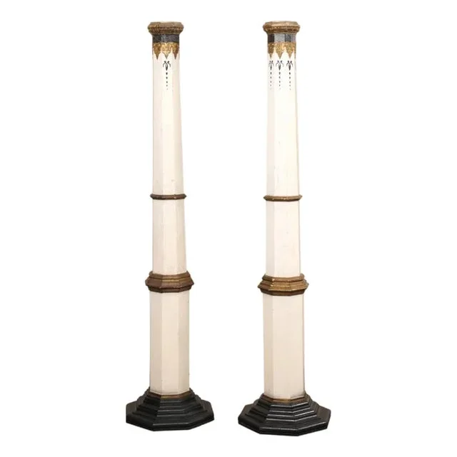 Pair Spanish Tall Architectural Columns