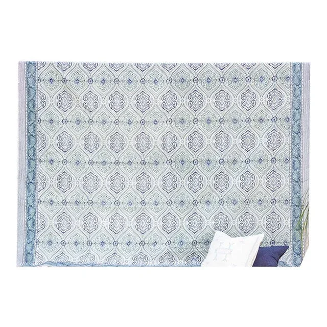 Palace Scroll, Hand Blockprint Cotton Coverlet