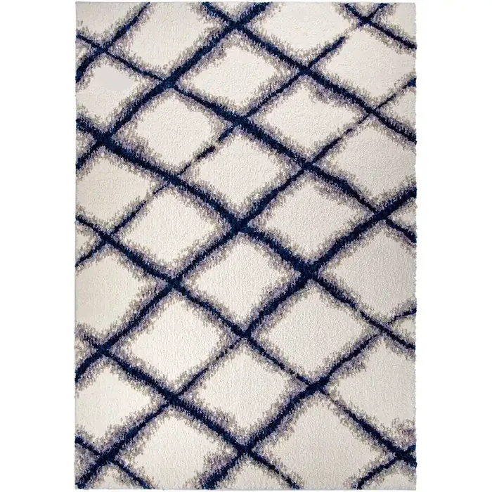 Palmetto Living Cotton Tail Line Trellis White Machine Woven Area Rugs