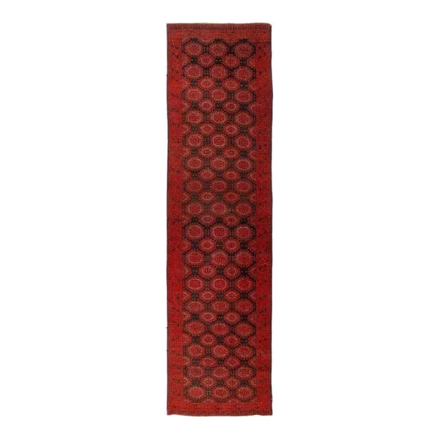 Pasargad DC Afghan Bashir Red Hand Knotted Runner