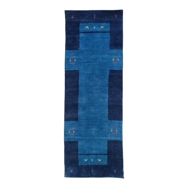 Pasargad DC Navy Blue Hand Knotted Gabbeh Runner