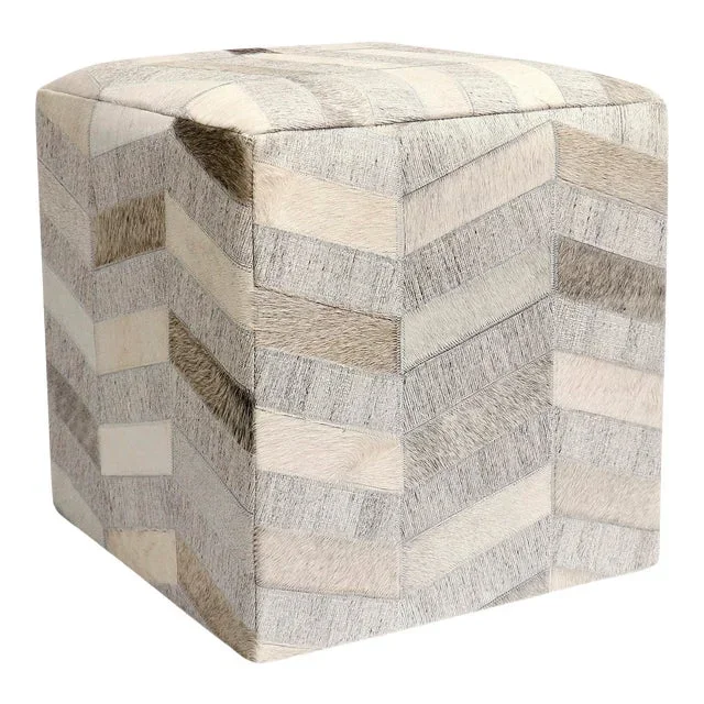 Pasargad Home Galaxy Cowhide Square Pouf