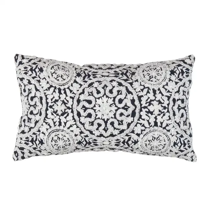 Pasargad Home PCC-6614N Naples Navy Pillow – 14″ X 24″ Rectangular
