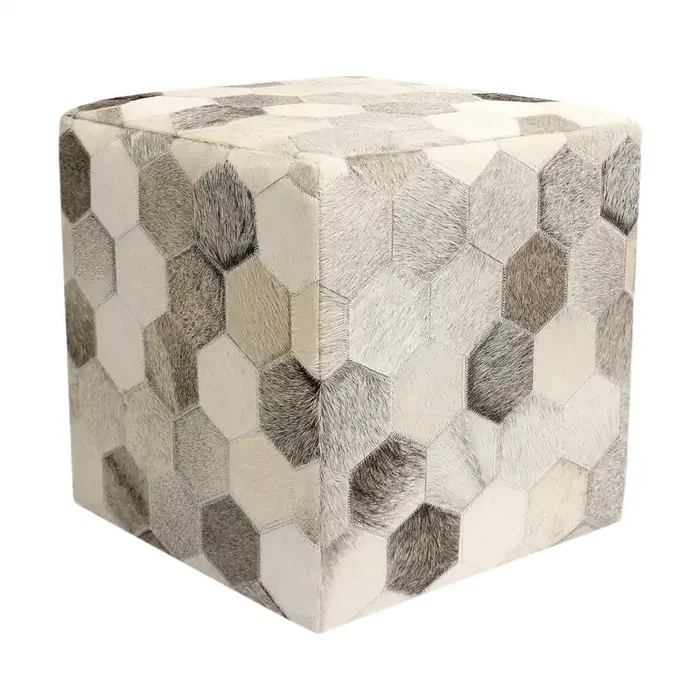 Pasargad Home PTPF-192 Galaxy Silver Ottoman