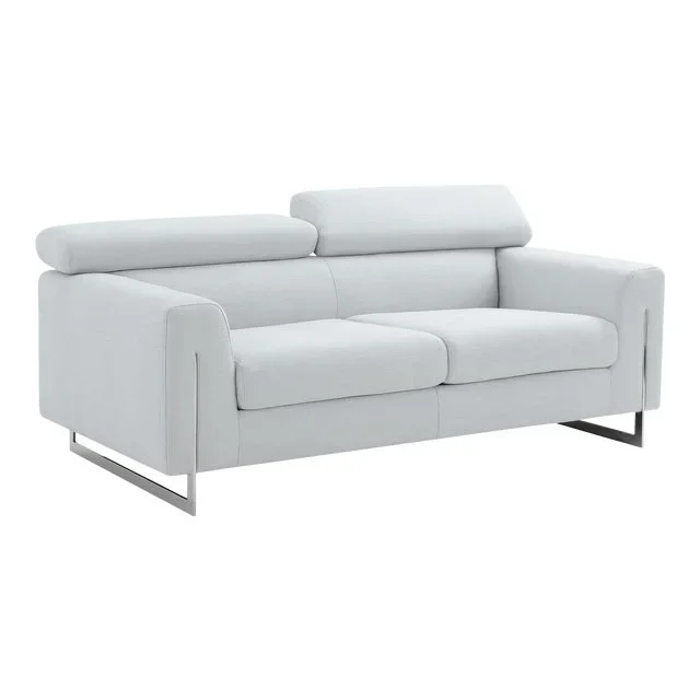 Pasargad Home Serena Modern Silver Loveseat With Adjustable Headrests