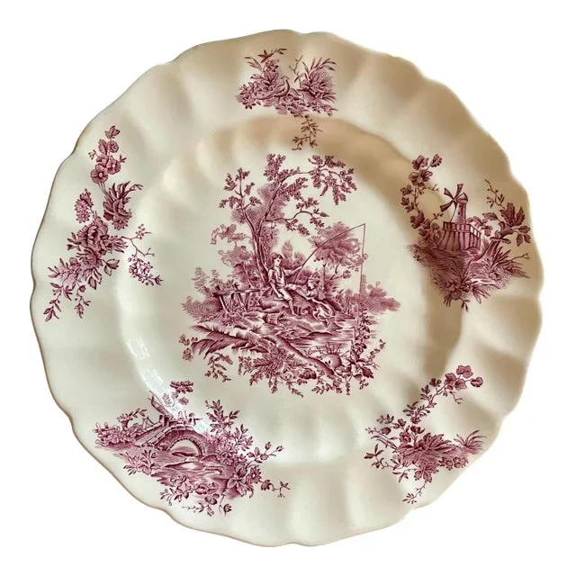 “Pastorale Toile De Jouy “ Mauve Transferware Johnson Brothers Plate