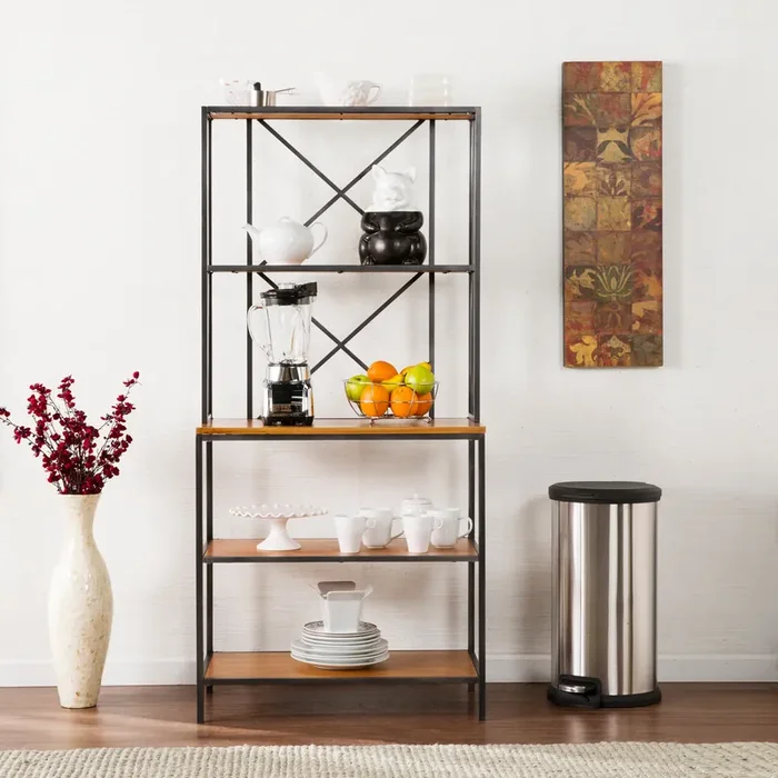 Patrick Two-tone Mixed Material Bakers Rack