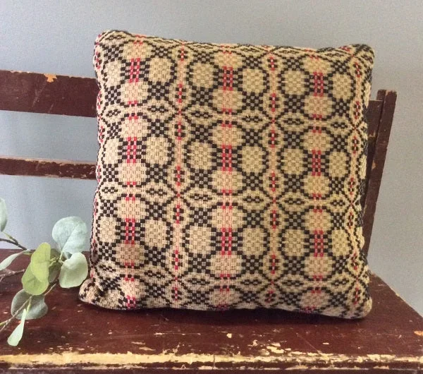 Patriot Knot Pillow Black/Cranberry/Tan