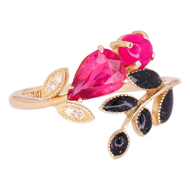 Pear, Cabochon Ruby 14k Gold – 5 Us Size