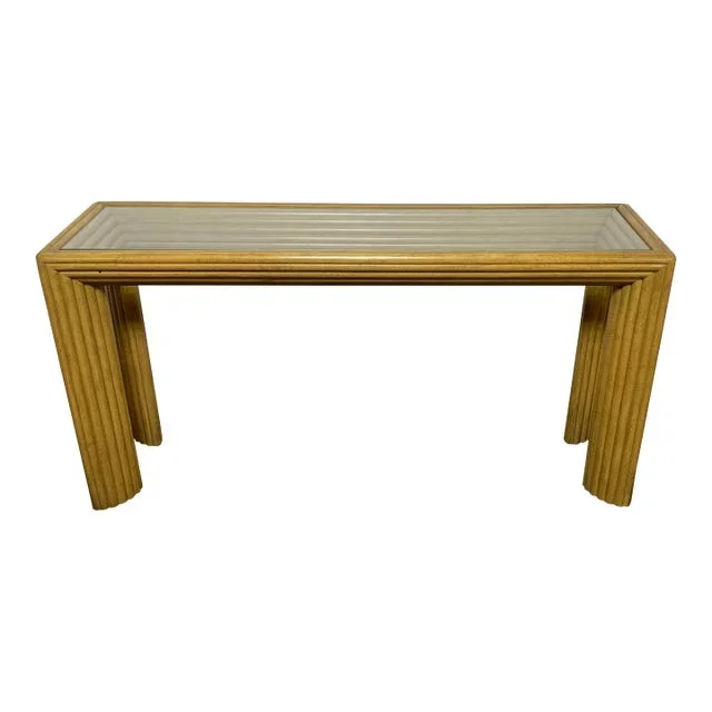 Pencil Reed Console Table Circa 1980s