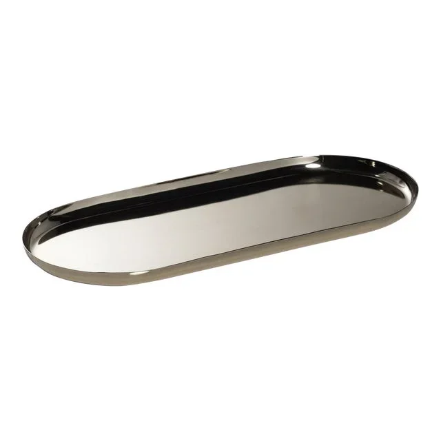 Perpignan Versatile Oblong Polished Steel Tray, Medium, Gold