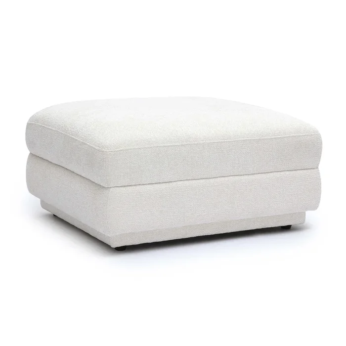 Perry Cream Chenille Modular Ottoman