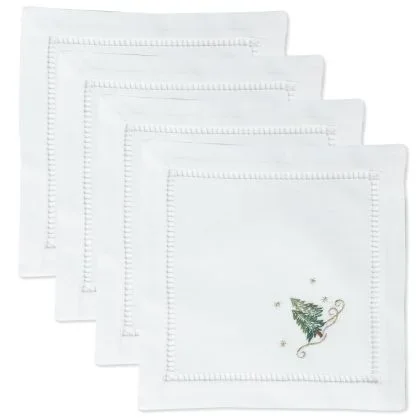 Pine Trees Cocktail Napkins by Henry Handwork