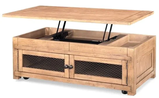 Pinebrook Ridge Lift Top Coffee Table in Weathered Toffee Finish