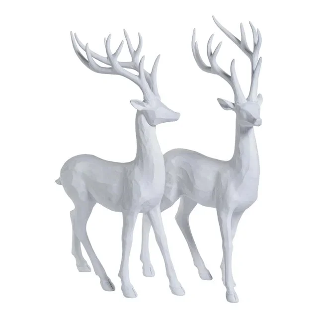Poldi Decorative Resin Deer Figurines, Set of 2