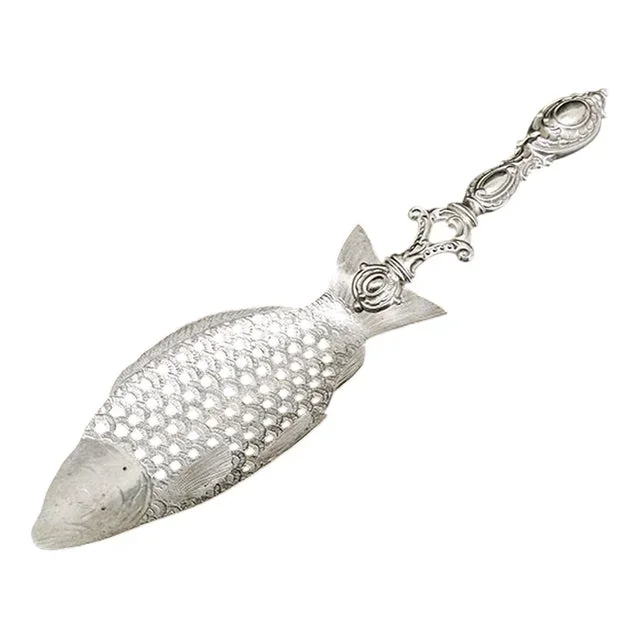 Polish Brass Fish Figurative Spoon by SW Warsaw, 1900s
