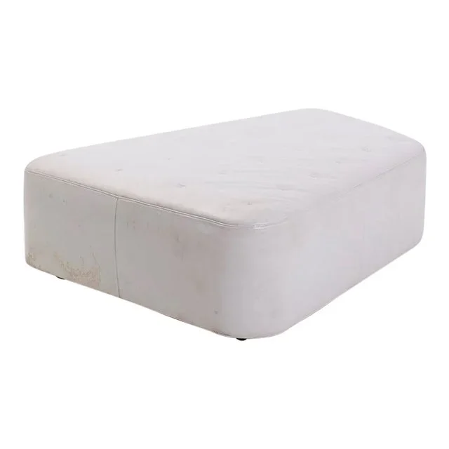 Poltrona Frau Italian White Leather Ottoman