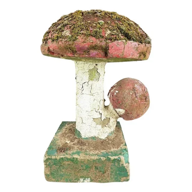 Polychrome Cement Mushroom, 1970