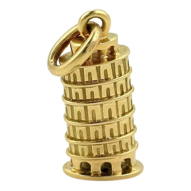 Pomellato Leaning Pisa Tower 18k Yellow Gold Charm Pendant