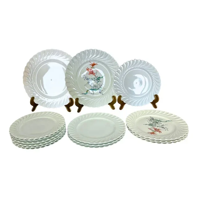 Porcelain Dinnerware Set from Haviland Limoges, 1950, Set of 12
