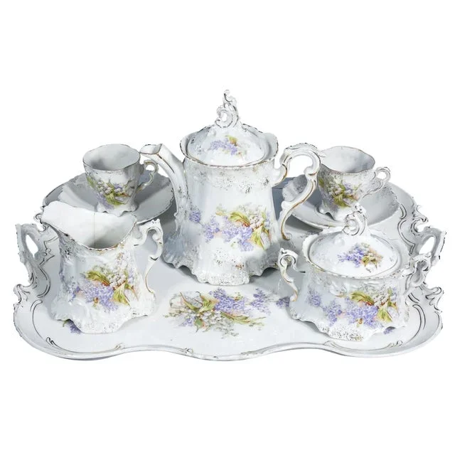 Porcelain Tete a Tete Coffee Service, Set of 8
