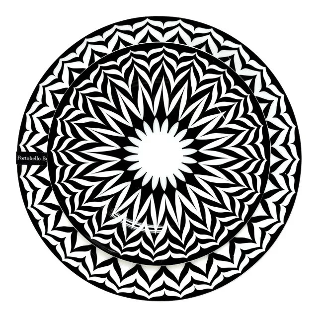 Portobello by Inspire Bone China Serving Plates, Designed in England