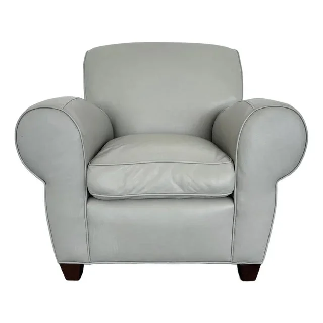 Pottery Barn Manhattan Roll Arm Leather Chair