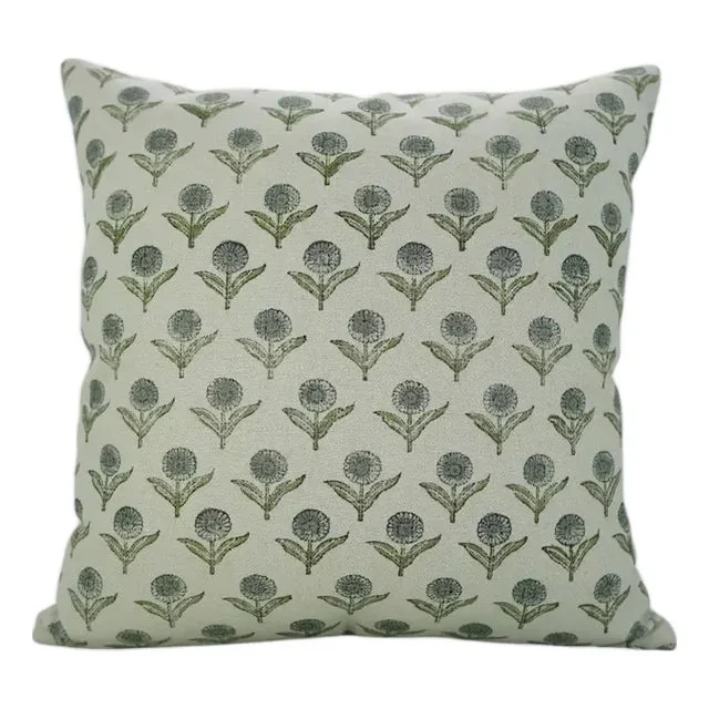 Premium Block Water Replicant Cushion Cover 16×16 Inch Cotton Linen- Genda Pushp