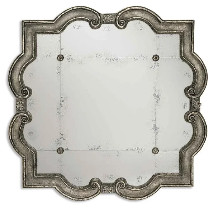 Prisca Distressed Silver Mirror Small