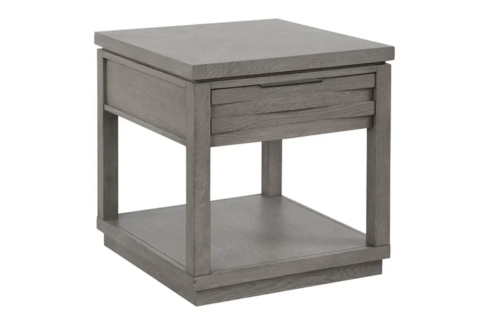 Pure Modern End Table w/ Storage in Moonstone