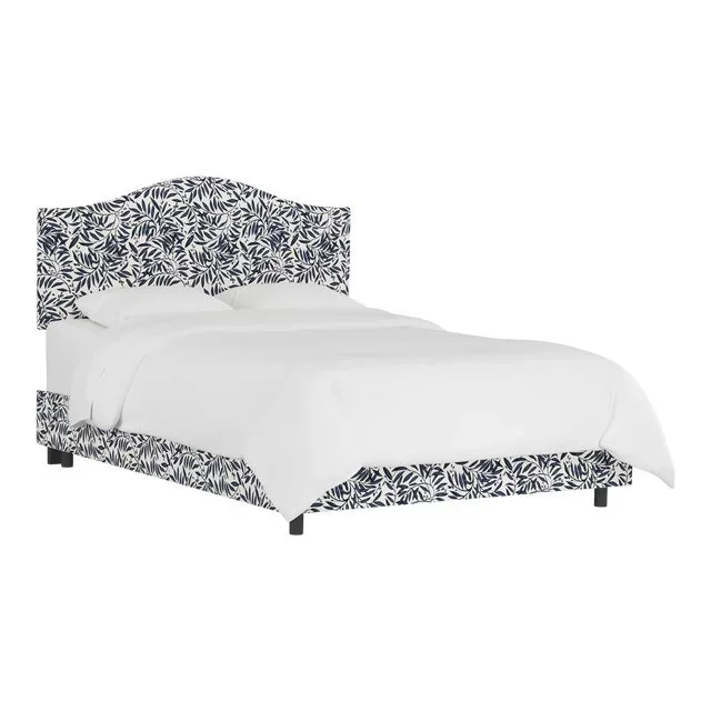 Queen Bed, Voysey Vine Blue