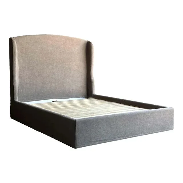 Queen Size Linen Slip Covered Bed