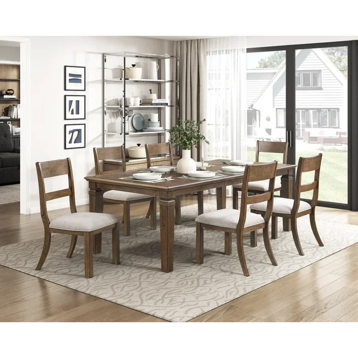 Quinn Light Brown Extendable Dining Set