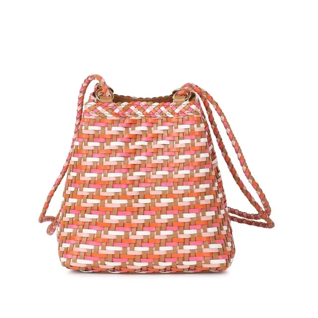 Rafe Annick Small Bucket Crossbody Bag, Pink and Orange