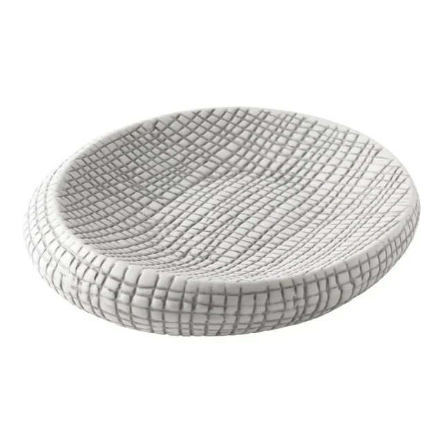 Raffia Bath Accessories Soap Dish in Porcelain